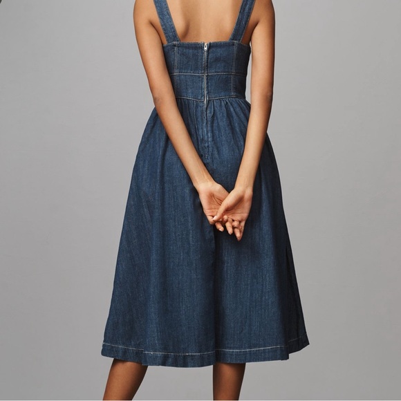 Reformation Dark Blue Denim Midi Dress - Picture 3 of 3